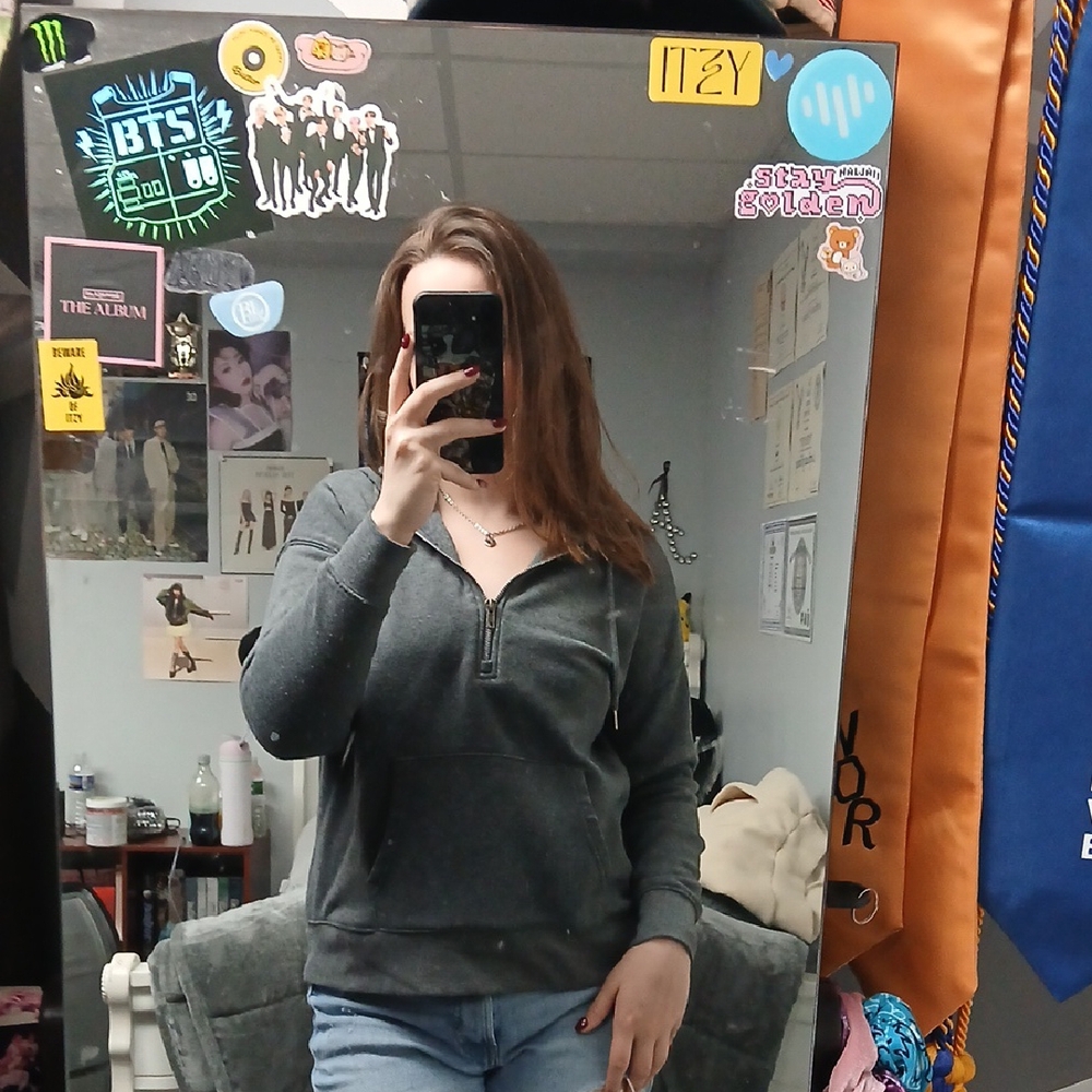 Hippie Rose Charcoal Gray Hoodie